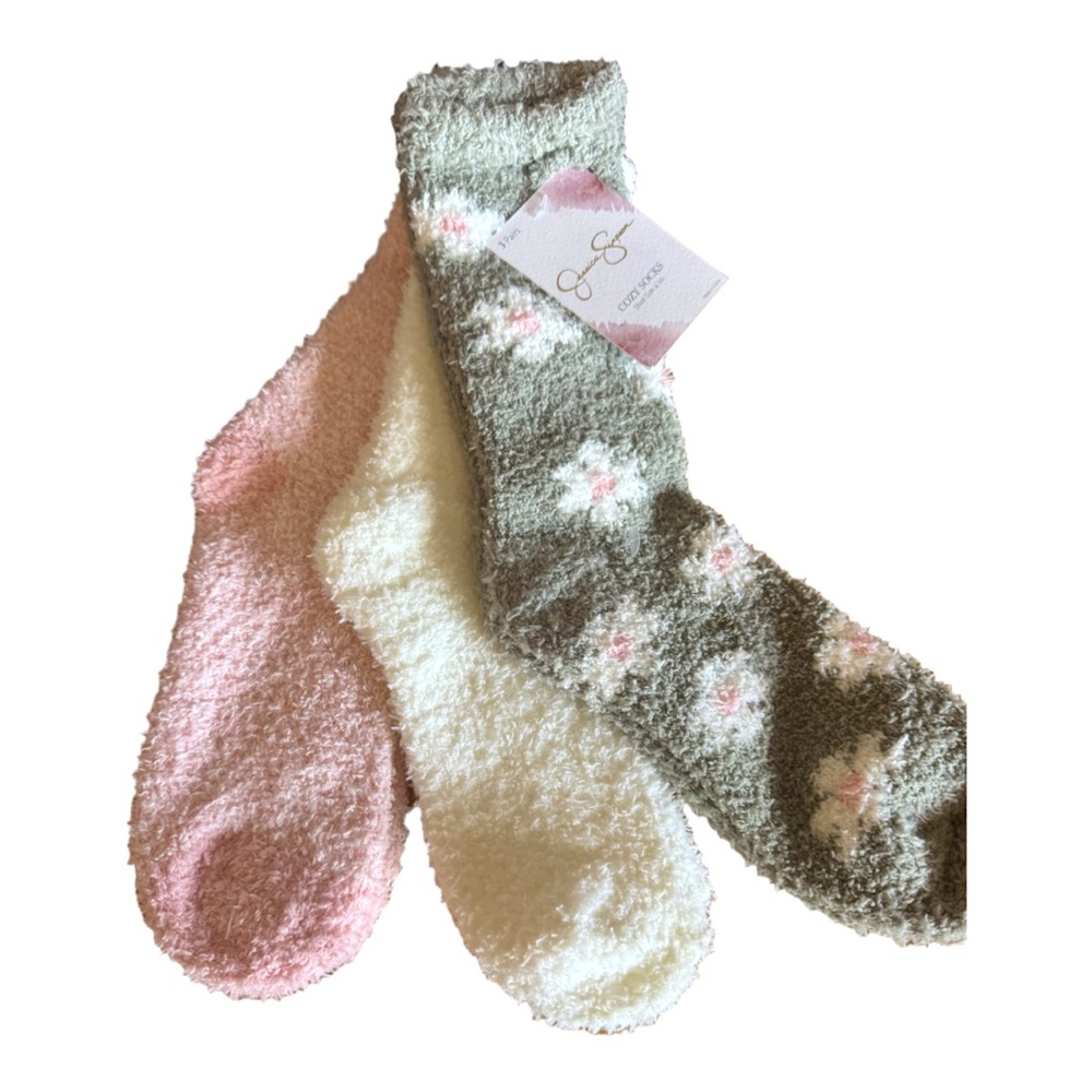 Cozy Socks, 3 Pack, Jessica Simpson, Fits Shoe Size 4-10